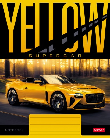 Тетрадь 18 л. кл. "yellow supercar" (hatber) б/б,асс-т