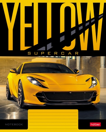 Тетрадь 18 л. кл. "yellow supercar" (hatber) б/б,асс-т