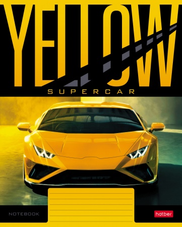 Тетрадь 18 л. кл. "yellow supercar" (hatber) б/б,асс-т