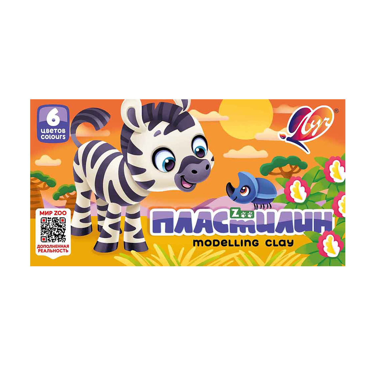 Пластилин "zoo" ("луч") 6 цв. 90г