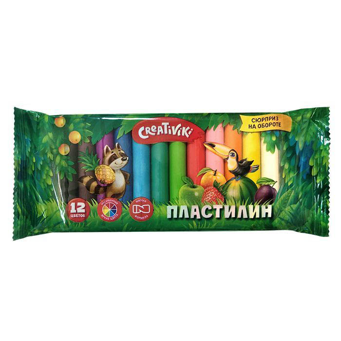 Пластилин "creativiki" ("фарм") 12 цв. 120гр.