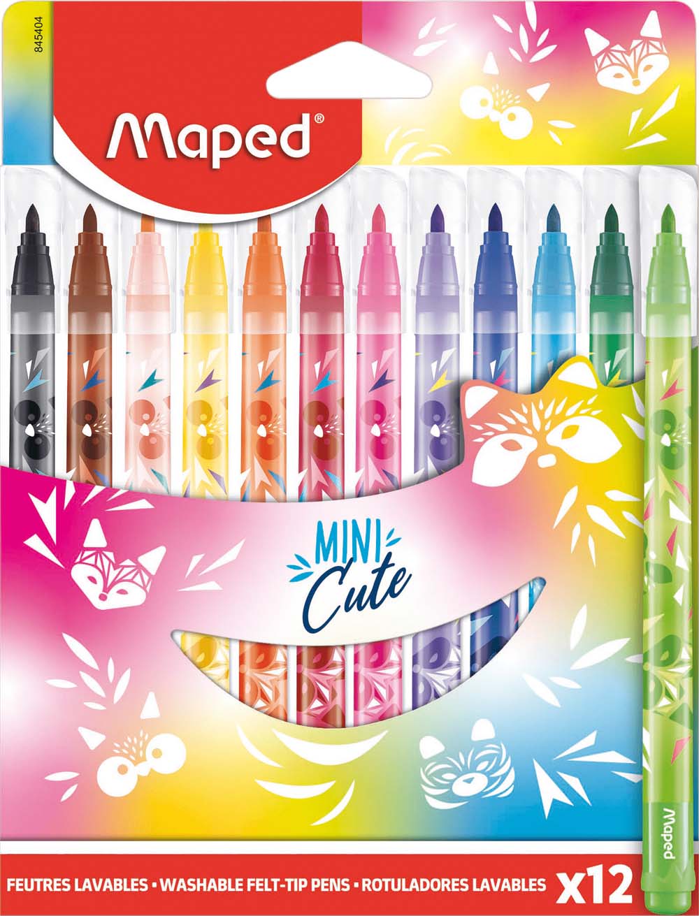 Фломастеры maped "mini cute" 12 цв. смываемые