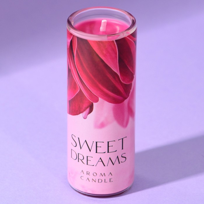 Свеча "sweet dreams" карамель 8см в колбе