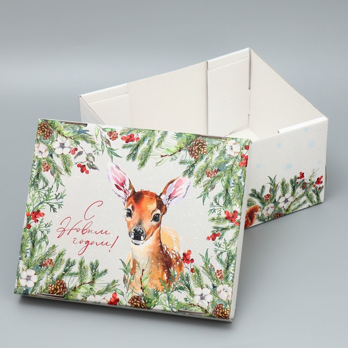 Коробка "с новым годом!" 31,2х25,6х16,1см