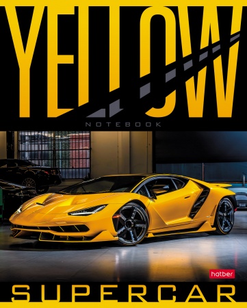 Тетрадь 48 л. кл. "yellow supercar" (hatber) б/б,асс-т