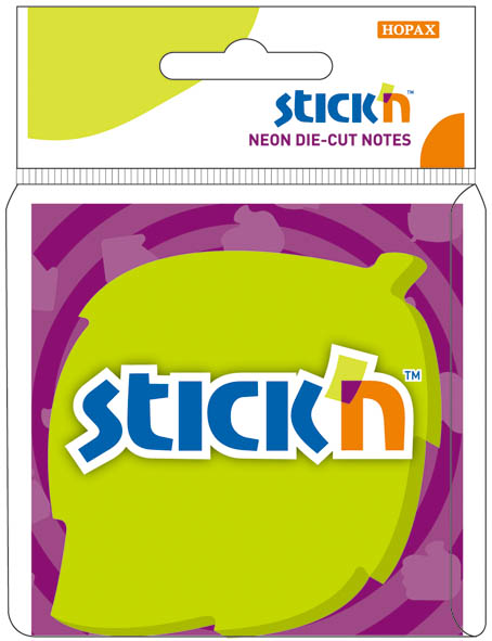 Бумага д/зам.с лип.краем "stick'n" лист неон зел. 50л.