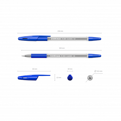 Ручка шар. erich krause "r-301 stick&grip" син. 1,0 мм с резин. упором