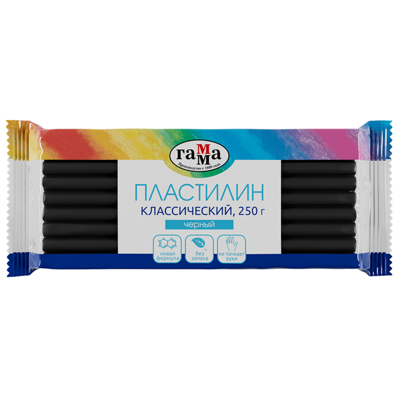пластилин "классический" (гамма) 250г чёрный Пластилин "классический" (гамма) 250г чёрный