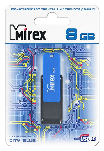 Флэш-накопитель usb2.0 8 гб "mirex" "city blue"