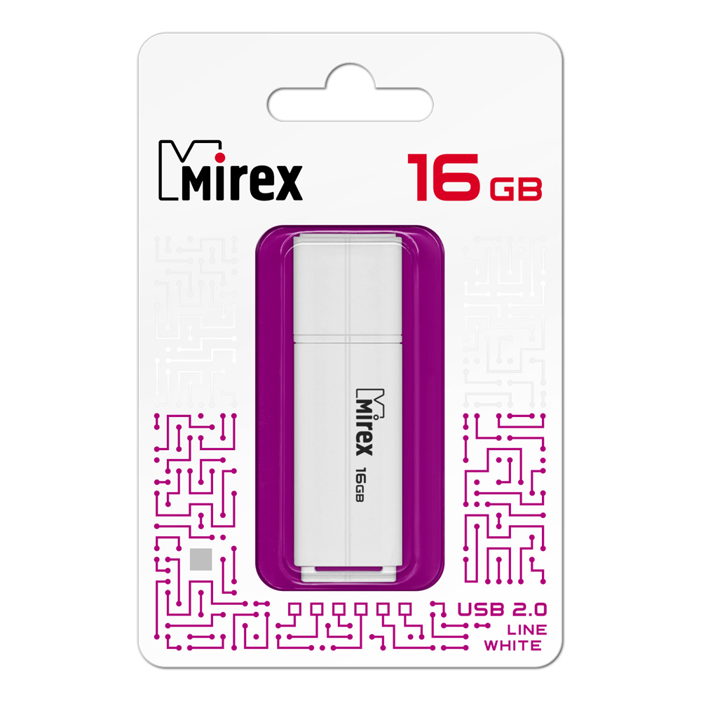 Флэш-накопитель usb2.0 16 гб "mirex" "line white"