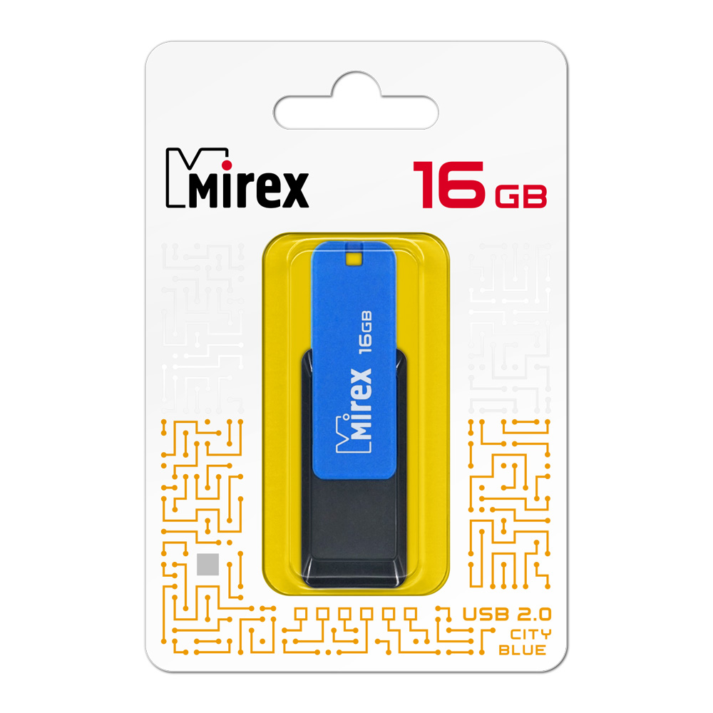 Флэш-накопитель usb2.0 16 гб "mirex" "city blue"