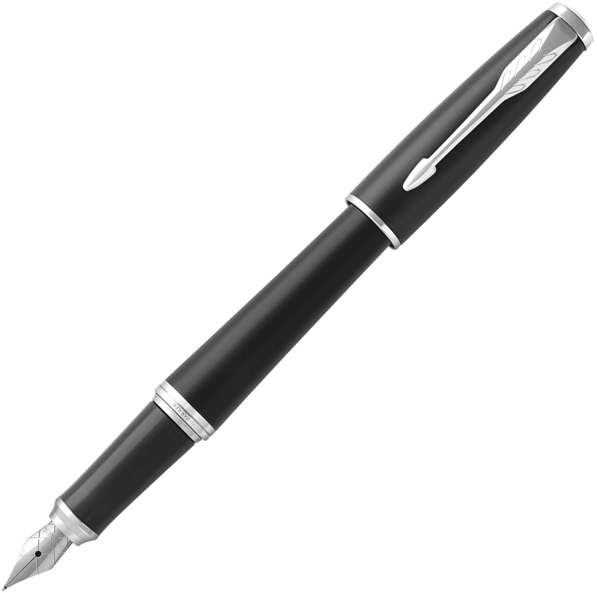 Ручка перьевая "parker urban muted black ct"корп.черн.мат. с серебр.отд. f