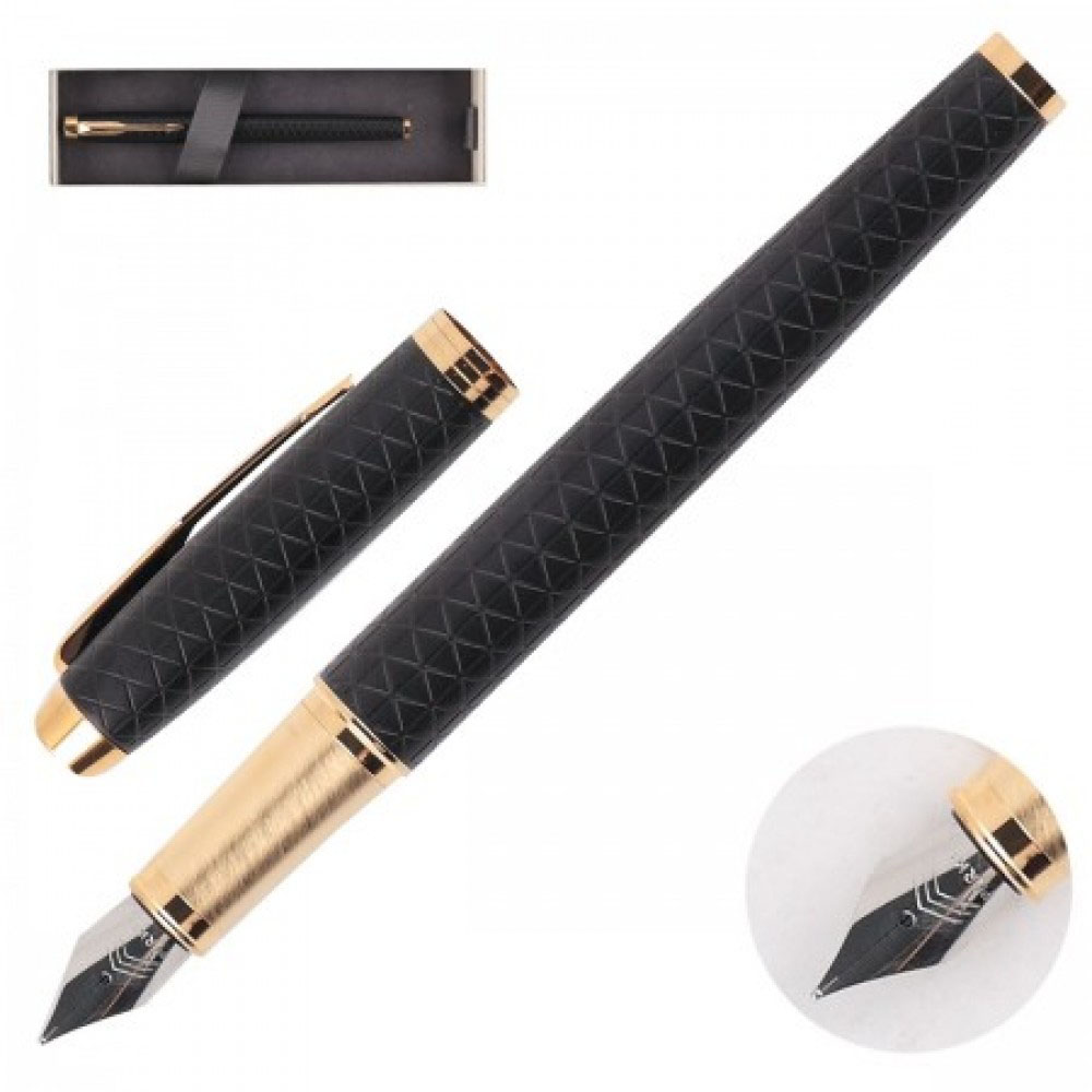 Ручка перьевая "parker im premium black gt" корп.чен.мат.с позол. f