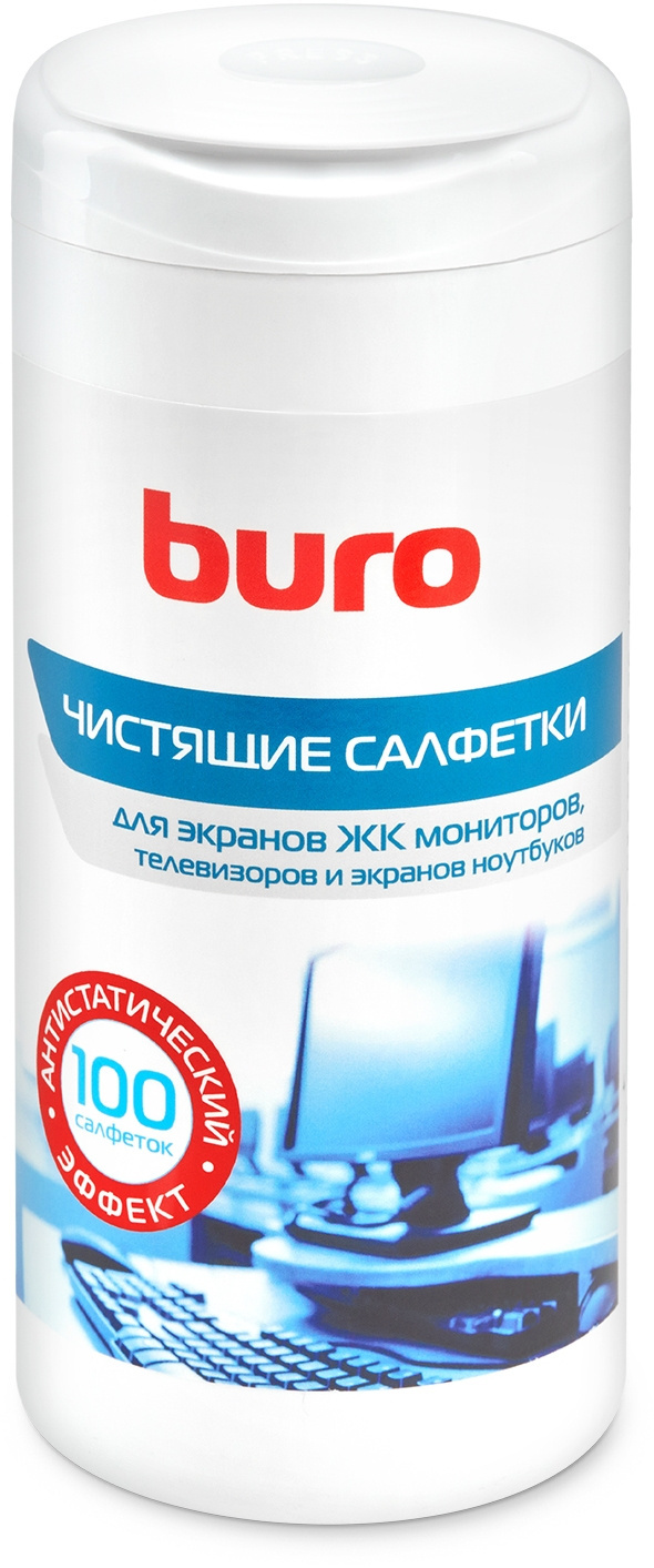 Салфетки д/чистки экрана "buro" 100 шт.