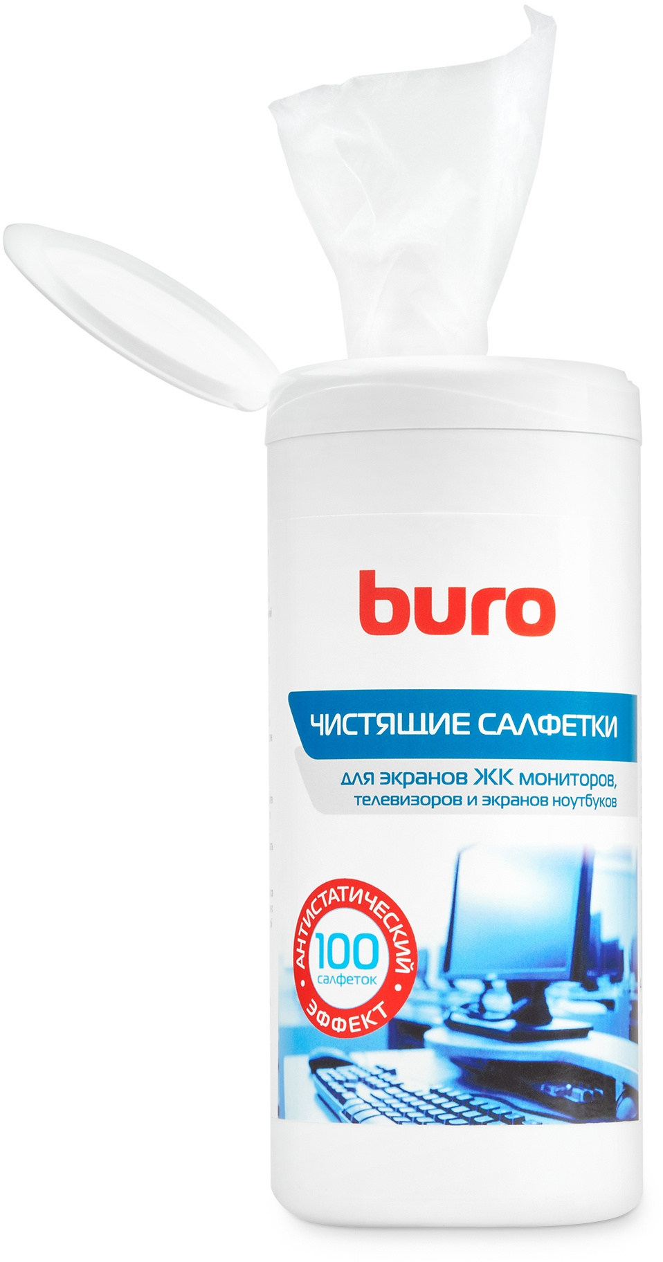 Салфетки д/чистки экрана "buro" 100 шт.