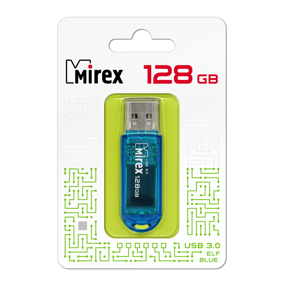 Флэш-накопитель usb3.0 128 гб "mirex" "elf blue"