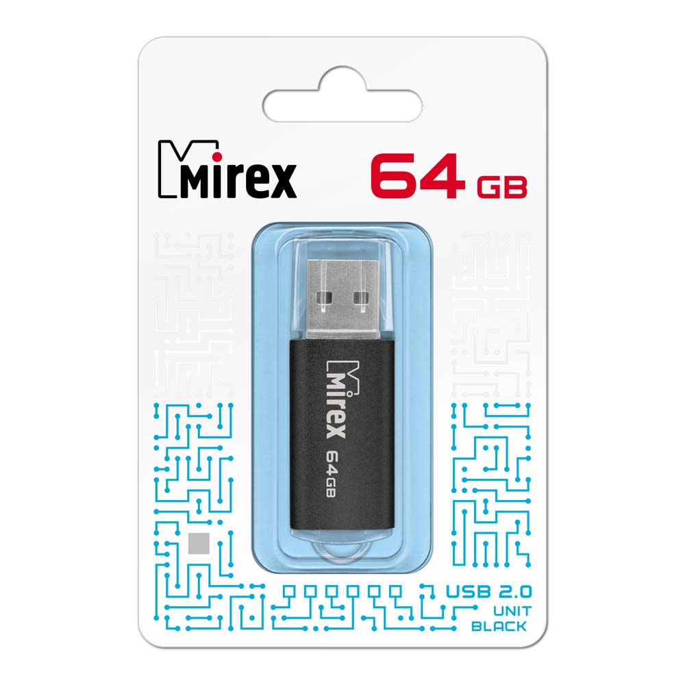 Флэш-накопитель usb2.0 64 гб "mirex" "unit" черн.