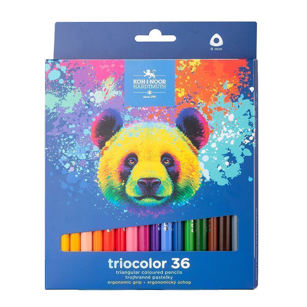 Карандаши цветные koh-i-noor "jumbo triocolor bear" 36цв. трёхгранные