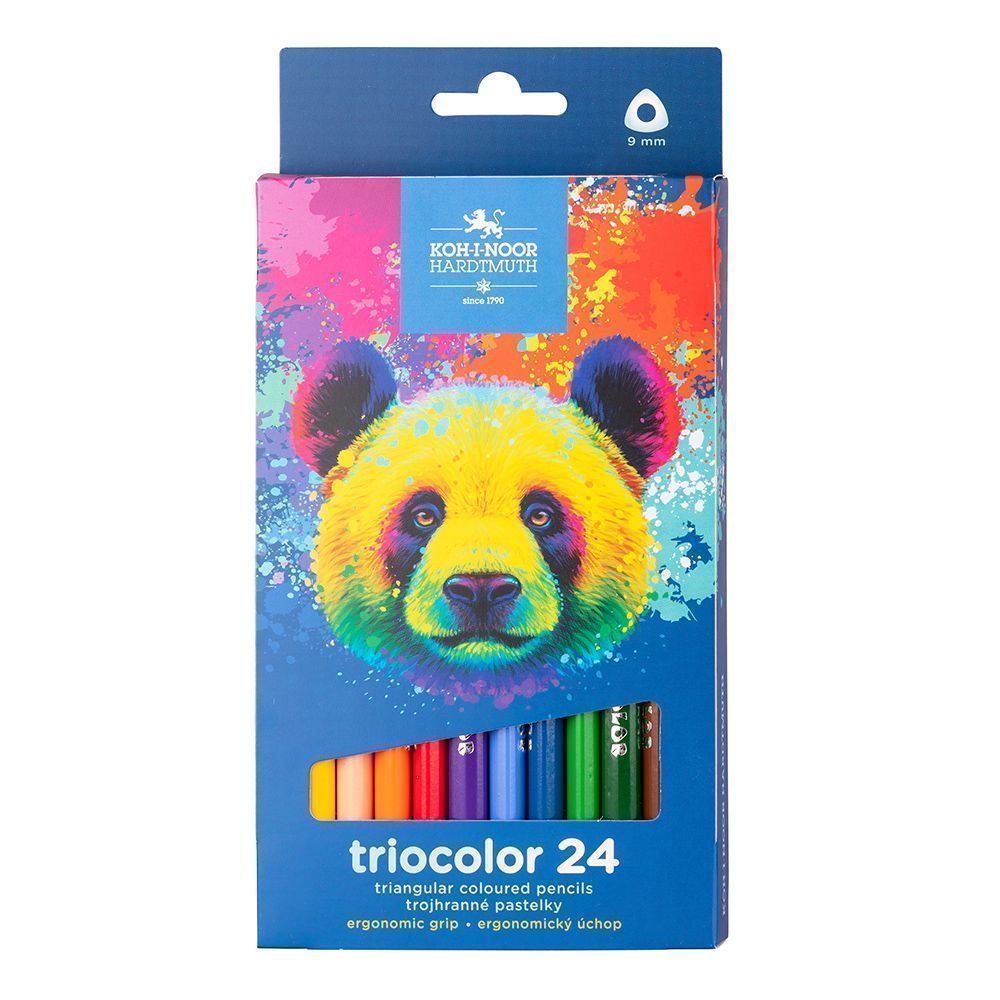 Карандаши цветные koh-i-noor "jumbo triocolor bear" 24цв. трёхгранные