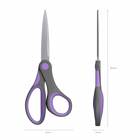 Ножницы канц. "erich krause comfort" 205мм прорез. к-ца