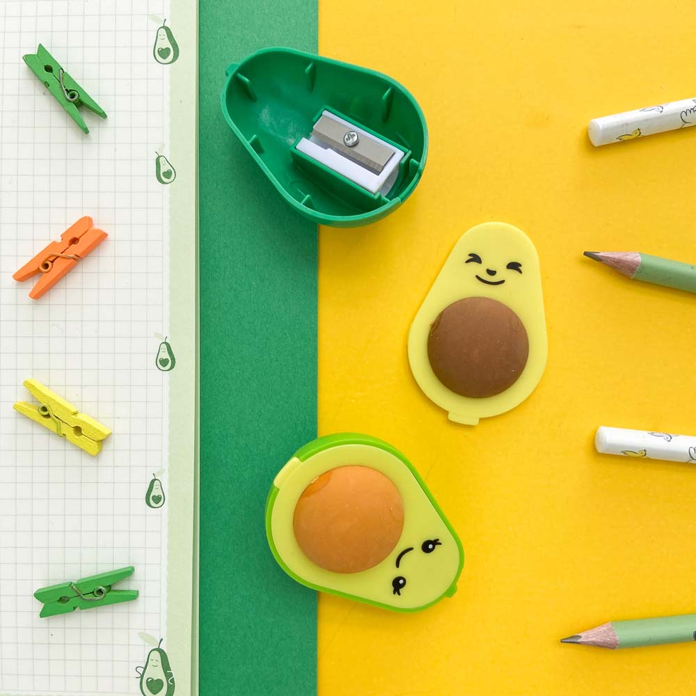 Точилка с контейнером+ластик "bruno visconti" авокадо" асс-т