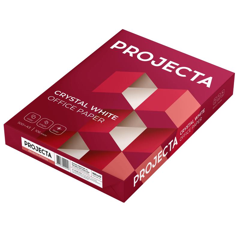 Бумага офисная а3 "projecta ultra" 500л. 80г. 168%