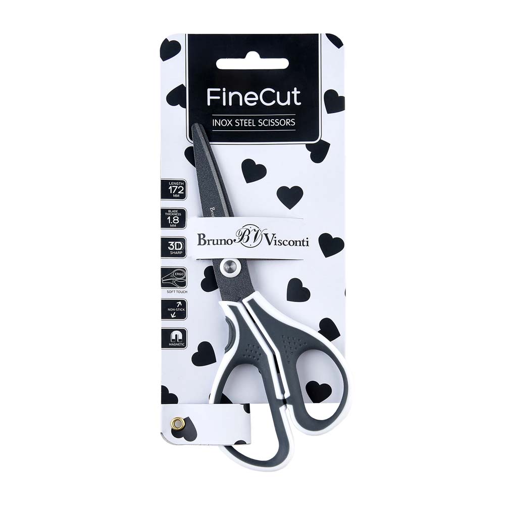 Ножницы канц. bruno visconti "finecut" 172мм тефлон.покрытие