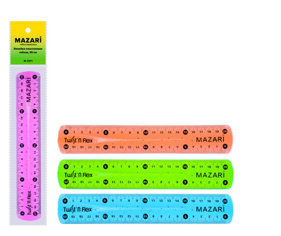 линейка пластик 30см силиконовая гибкая флюор. асс-т Линейка пластик 30см силиконовая гибкая флюор. асс-т