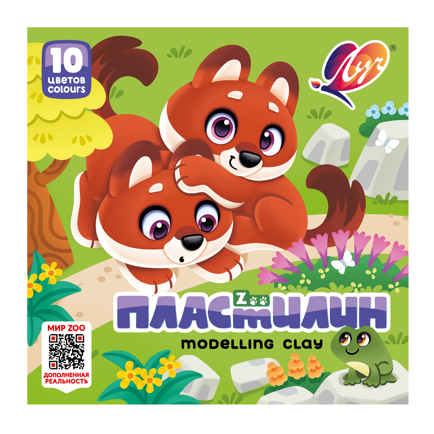 Пластилин "zoo" ("луч") 10 цветов 150г