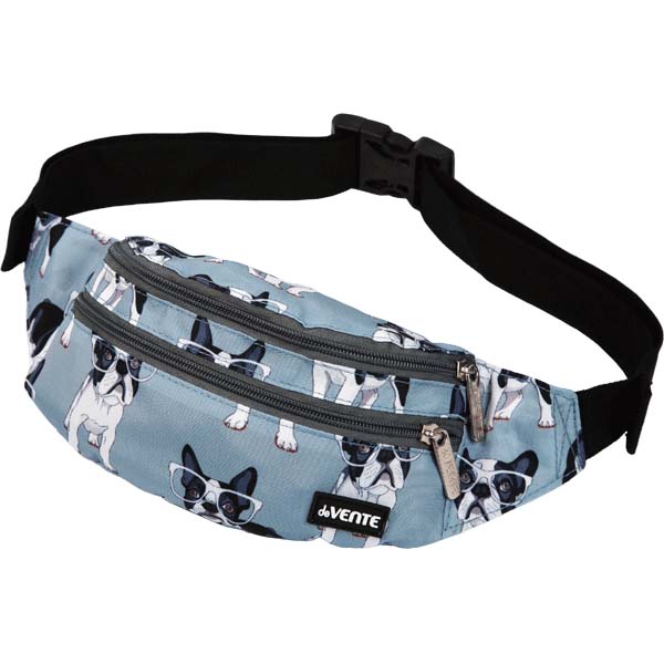 Сумка поясная devente "stylish bulldogs" на молнии 26х10х7см