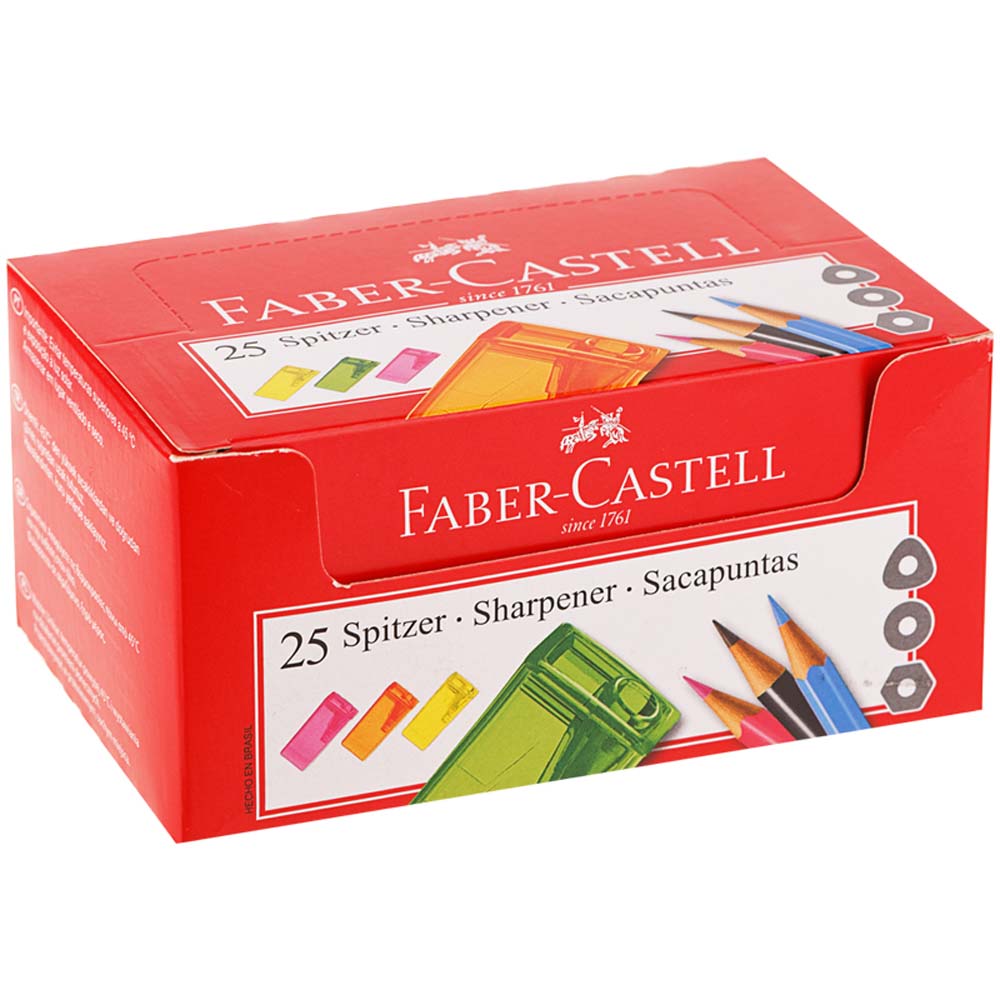 Точилка "faber castell" с контейнером флюор.п/прозр.