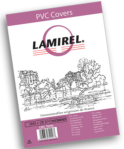 Обложки д/пер. а4 пласт. 150 мкм прозр. дымчатые (100шт) lamirel