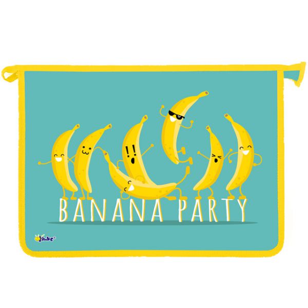 Папка для тетрадей а4 на молнии оникс "banana party"