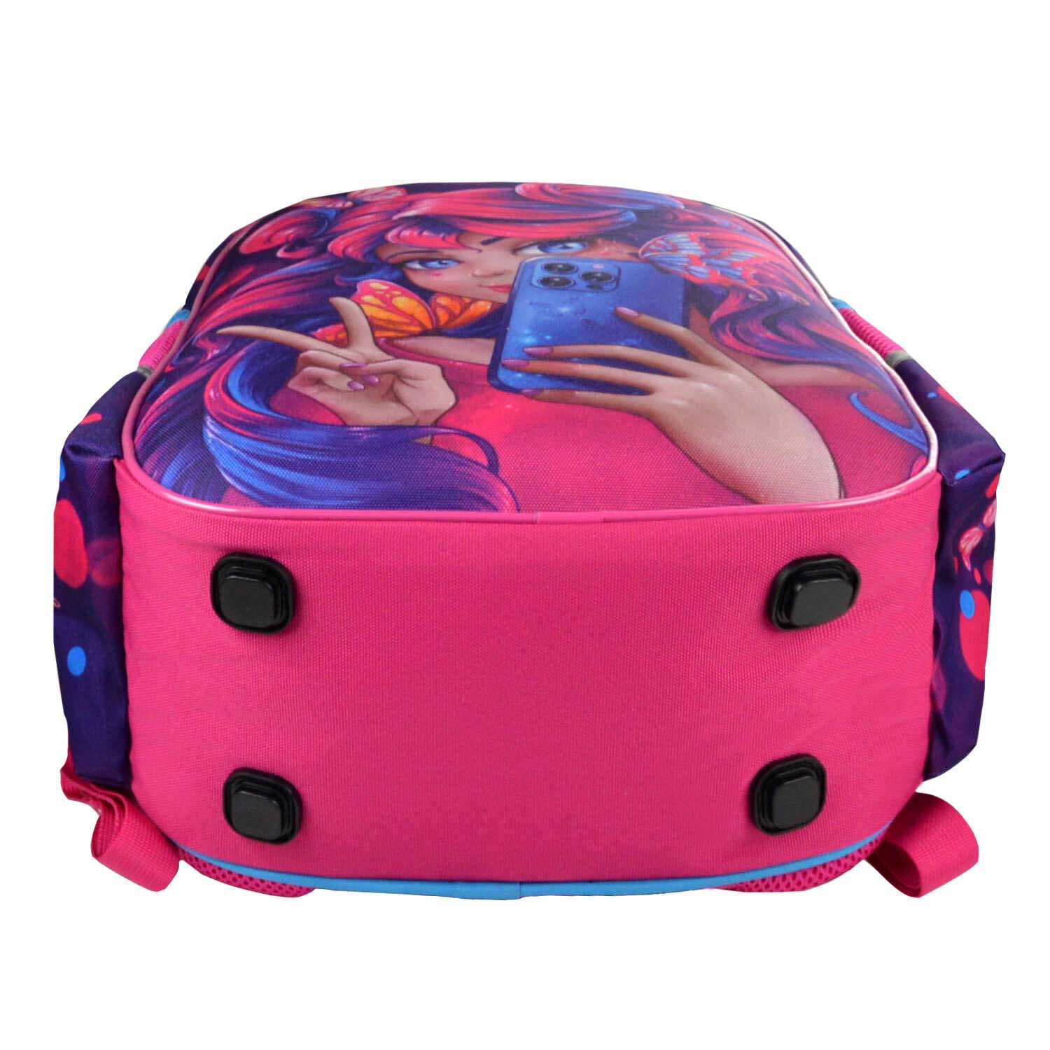 Ранец феникс+ "девушка с телефоном" 27,5х37,5х14,5см эрг.спинка