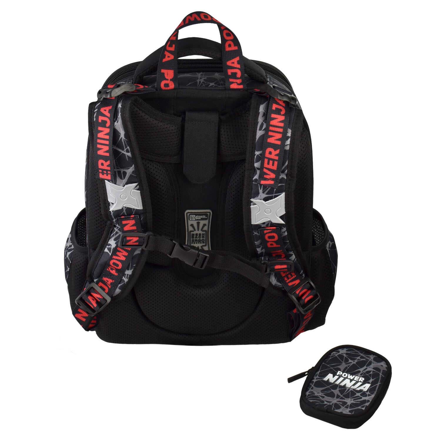 Ранец феникс+ "ниндзя" 27х37х13см эрг.спинка