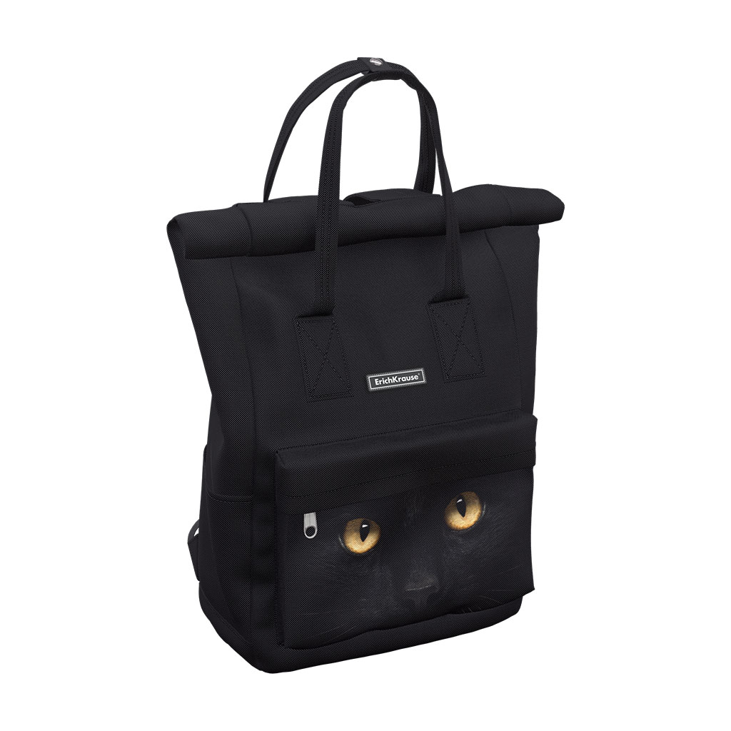 Рюкзак erich krause "active line rolltop. black cat" 45х29х14см мяг.спинка