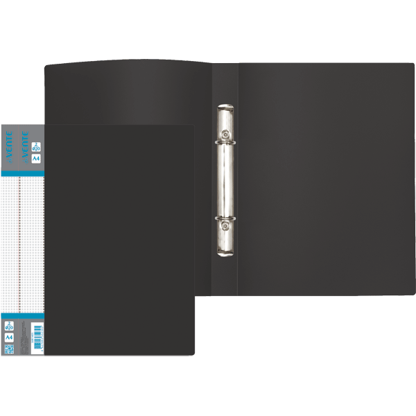 Папка пласт. с 2-я кольцами 2,5см "devente.daily" черная