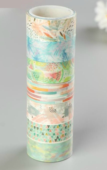 Клейкая лента рисовая бумага "микс №1" 1,5смх3м микс