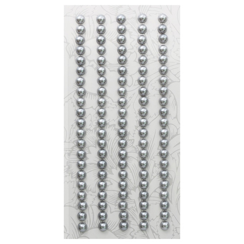 Наклейки декор."жемчуг" 5мм серебро 84шт астра