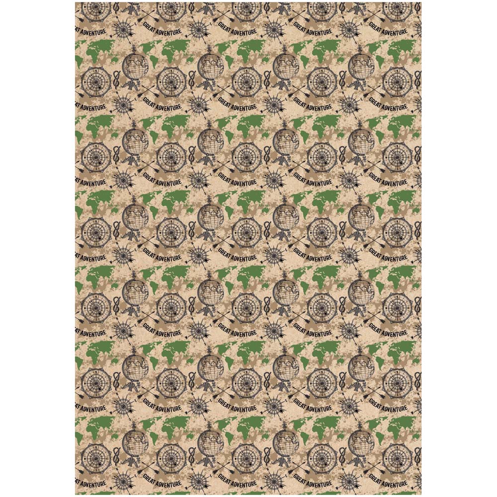 Бумага упаковочная 70х100см "мужская территория" асс-т