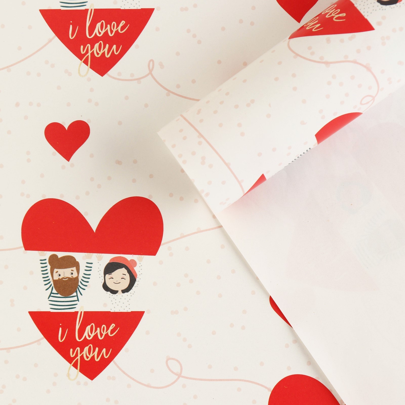 Бумага упаковочная 70х100см "love you"