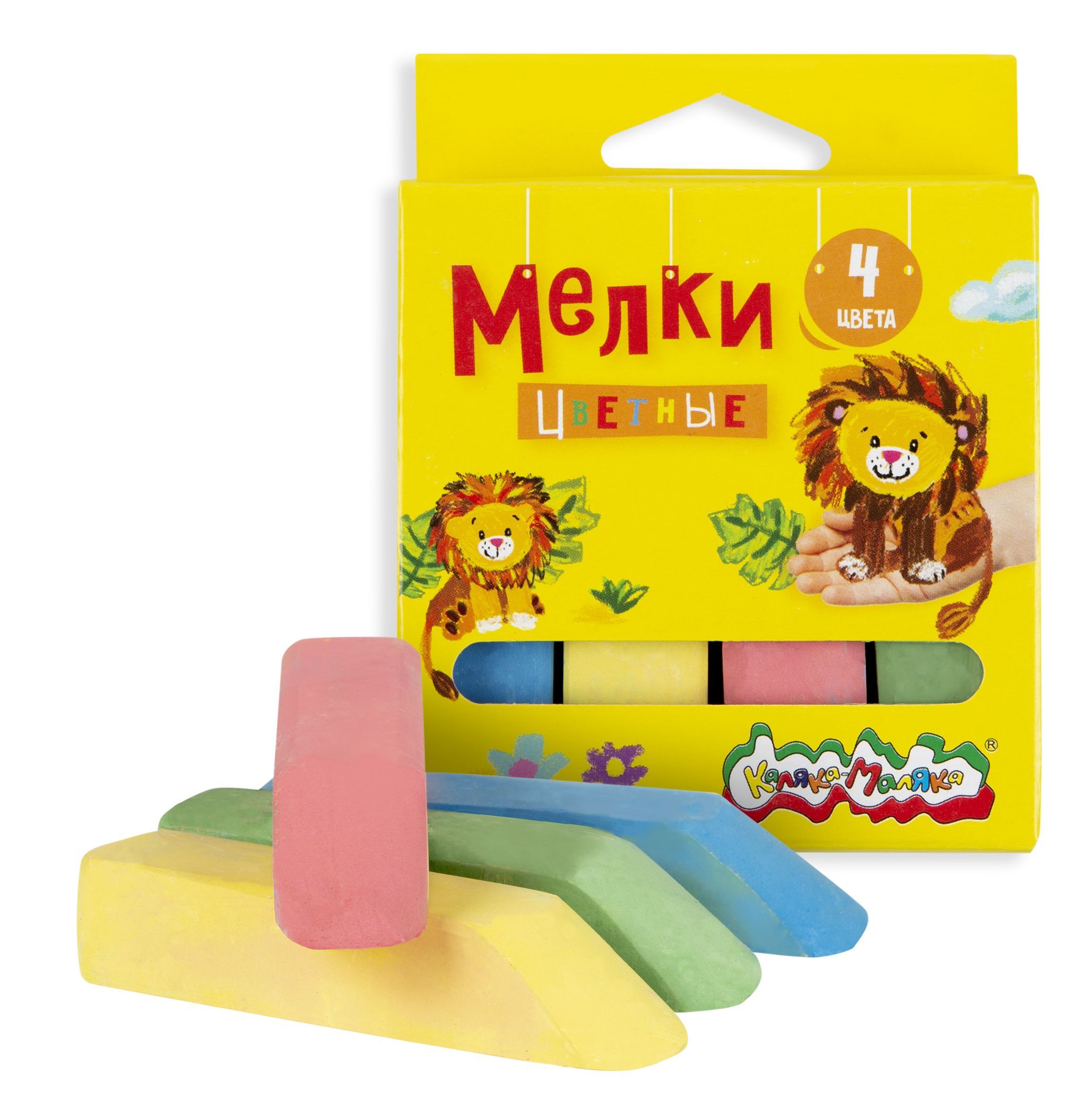 Мел цветной для асфальта "каляка-маляка" 4 шт.