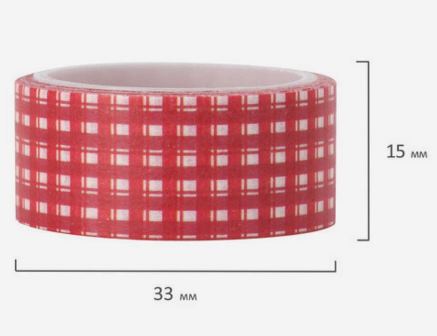 Клейкая лента рисовая бумага "оттенки красного" 1,5смх3м микс