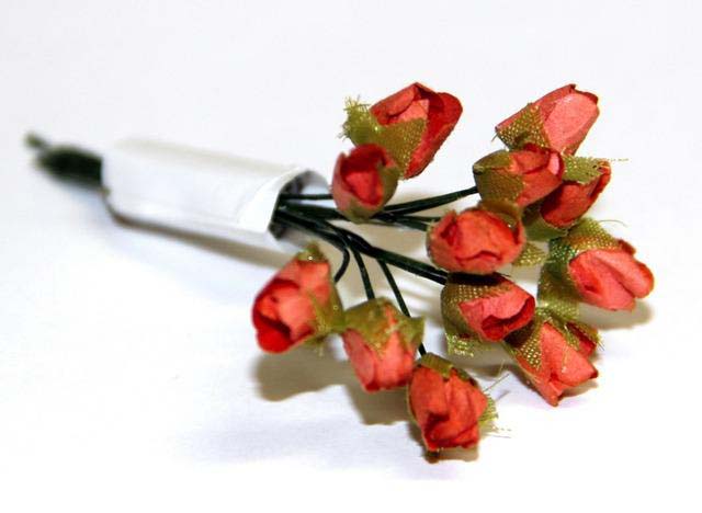 Декоративный букетик "розы" оранжевый ("рукоделие")