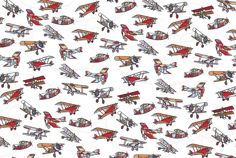 Бумага упаковочная 100х70см "аэропланы"