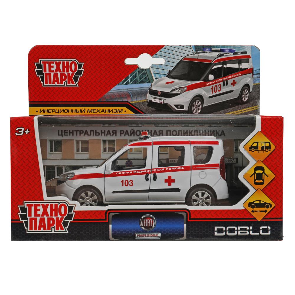 Игрушка машина инерц. металл. "fiat doblo скорая" 12см