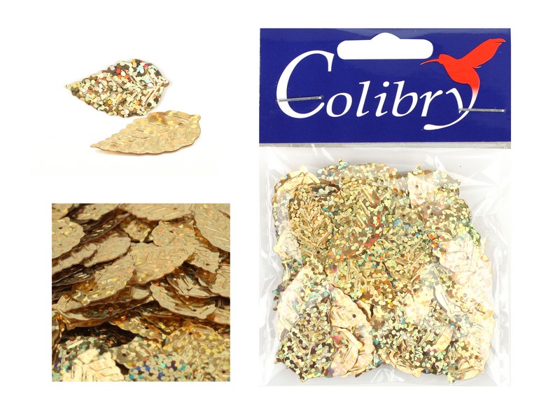 Пайетки "colibry" фигурные голографические листик 14мм