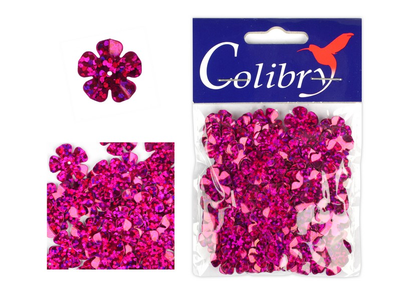Пайетки "colibry" фигурные голографические цветы 14мм
