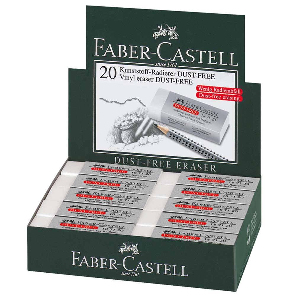 Ластик faber-castell "dust-free" белый 62х21,5х11,5мм