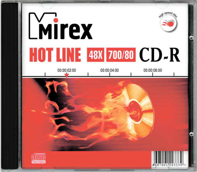 Диск cd-r "mirex "hotline" 48х slim